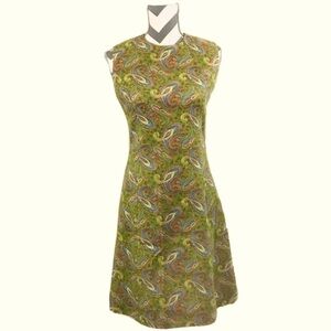 Vintage l 60s Cobbs Corner Paisley Shift Dress